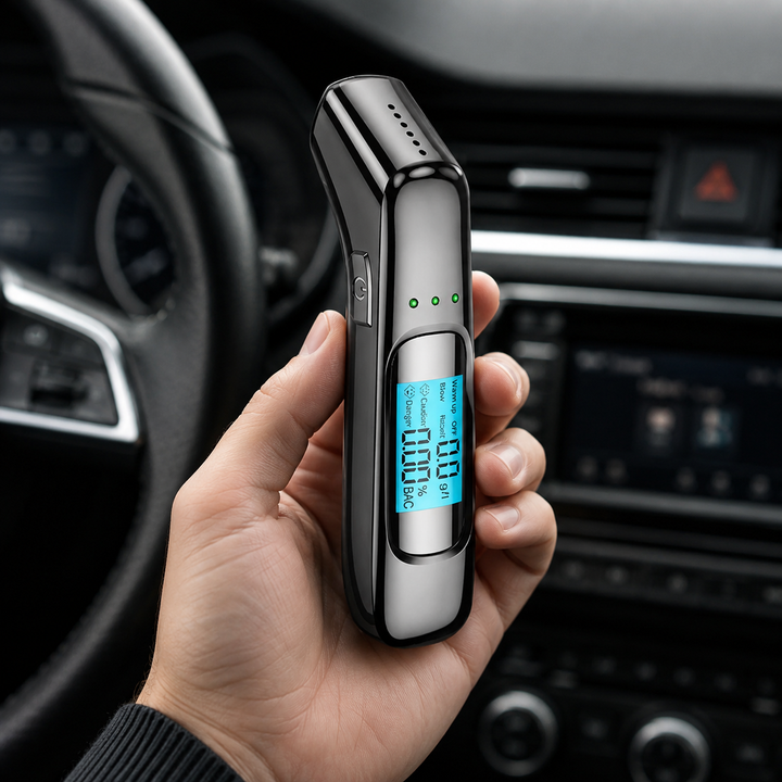 Rilevatore di Alcol Portatile con Display Digitale – Etilometro Tascabile per Auto