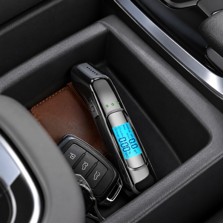 Rilevatore di Alcol Portatile con Display Digitale – Etilometro Tascabile per Auto