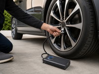 Compressore per Auto, Moto, Biciclette portatile con Batteria Ricaricabile